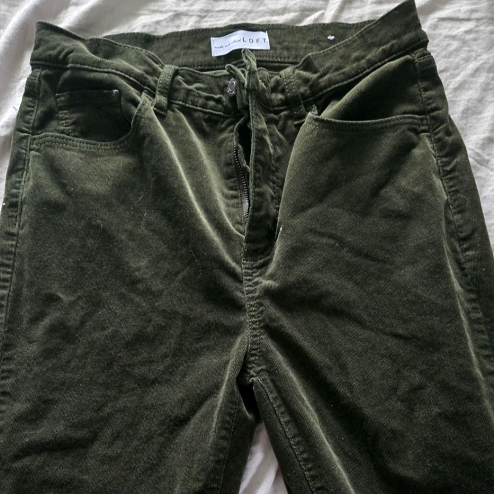 Dark Green Corduroy LOFT Pants